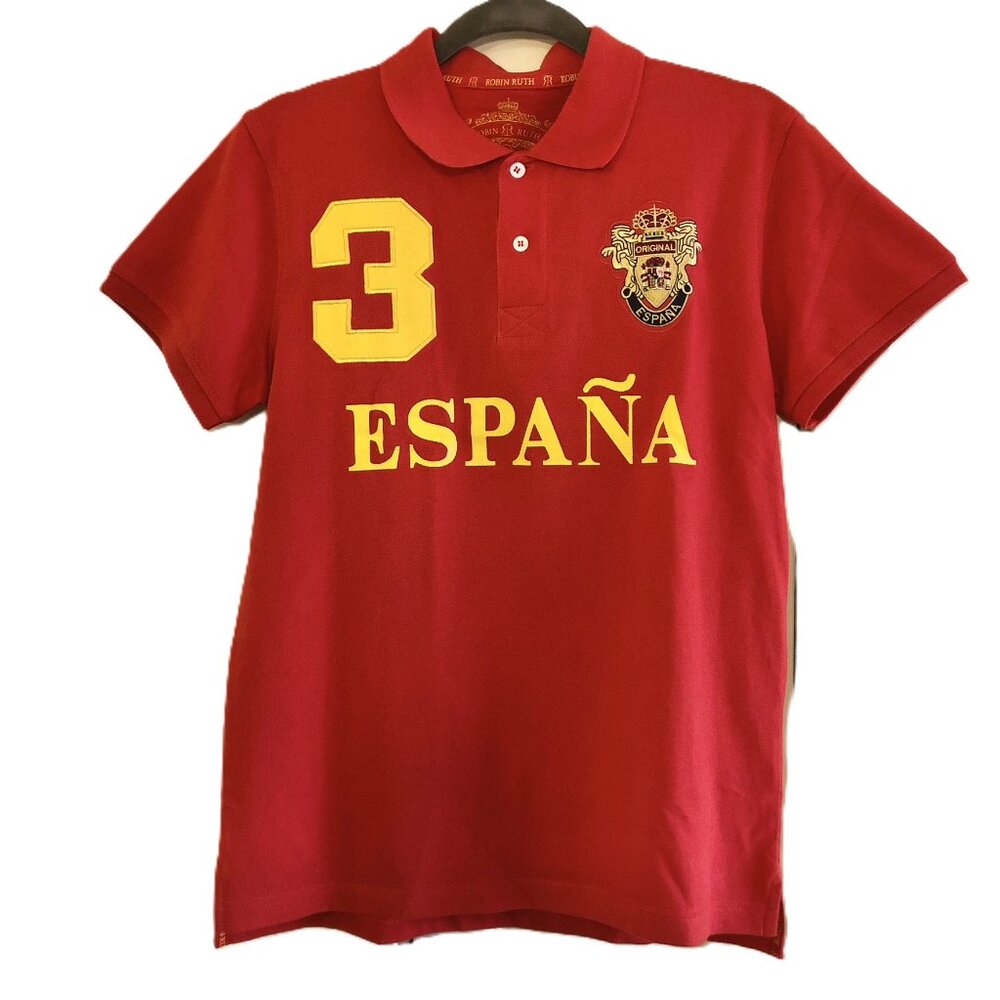 Robin Ruth ESPANA Polo Shirt Red #3 Embroidered Short Sleeve